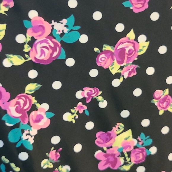 VINTAGE High Waisted Floral polkadot swim bottoms - Picture 4 of 7